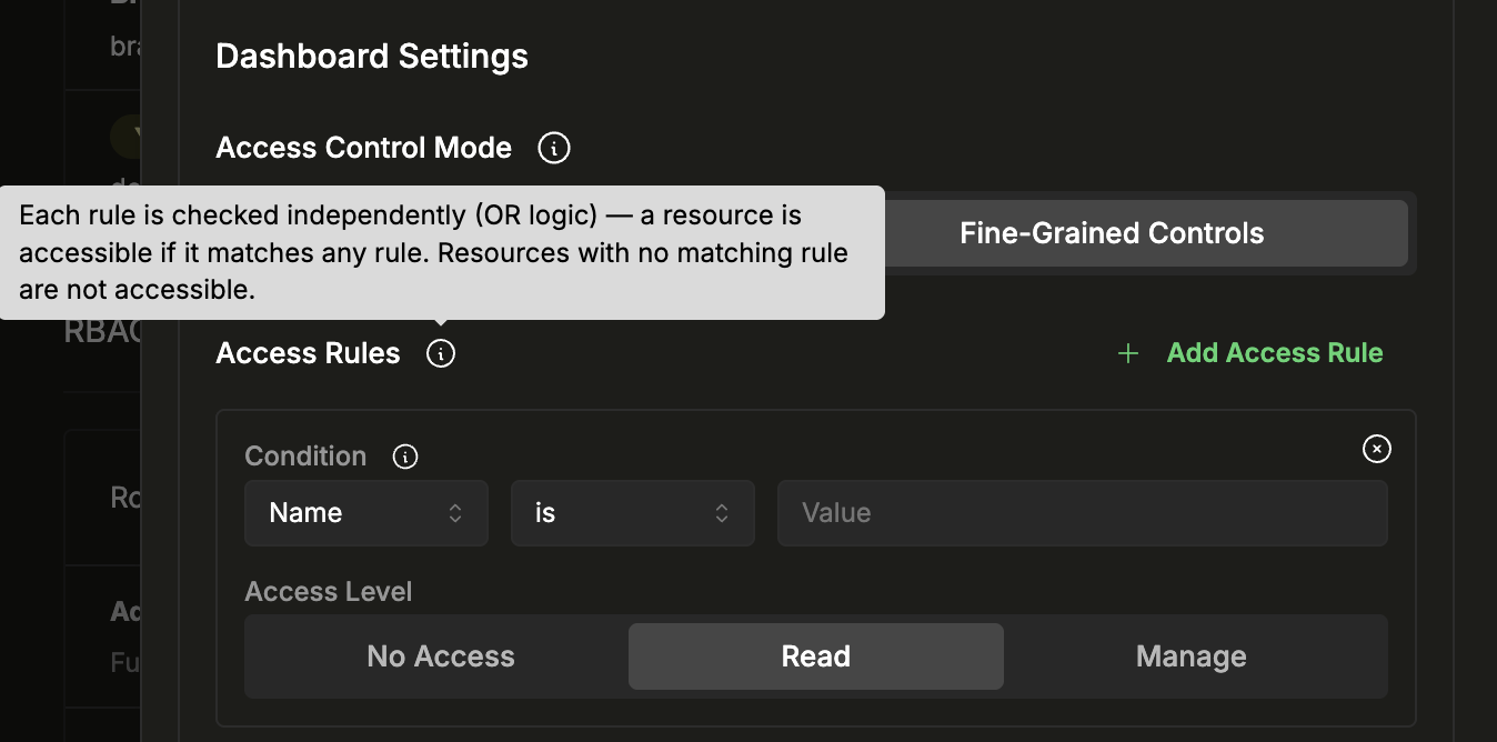 Подсказка по правилам доступа с логикой OR