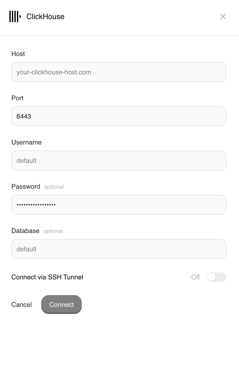 Подключение к ClickHouse